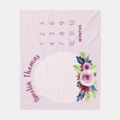 Mädchen Niedlich Lila Blumenzwiebeln Monatlicher M Fleecedecke (Vorderseite)