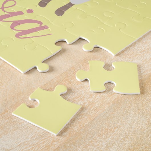 Mädchen Niedlich Llama Personalisiert Name Kinder Puzzle (Seite)