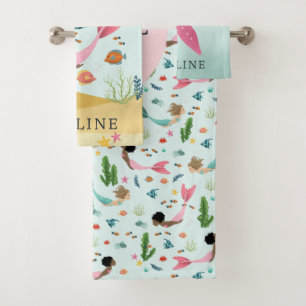 Mädchen Niedlich magisch unter dem Meer Meerjungfr Badhandtuch Set