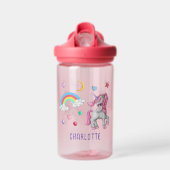 Mädchen Niedlich Magische Einhorn Regenbogen Rosa  Trinkflasche (Vorne)