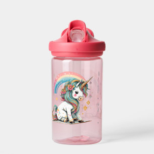 Mädchen Niedlich Magische Lila Einhorn und Regenbo Trinkflasche