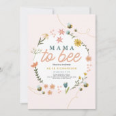 Mädchen Niedlich Mama to Bee Wildblume Kinderdusch Einladung (Vorderseite)