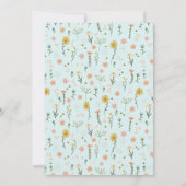 Mädchen Niedlich Mama to Bee Wildblume Kinderdusch Einladung (Rückseite)