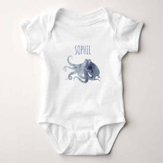 Mädchen Niedlich-minimalistischer Oktopus Baby Strampler (Vorderseite)