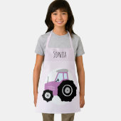 Mädchen Niedlich Moderne Lila Bauernhof Traktor &  Schürze (Insitu)