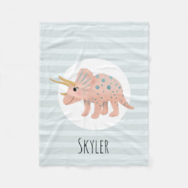 Mädchen Niedlich Moderne rosa Triceratops Dinosaur Fleecedecke