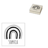 Mädchen Niedlich Modernes Rainbow & Name School Bu Gummistempel (Stempel)