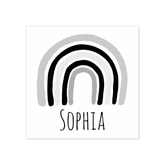 Mädchen Niedlich Modernes Rainbow & Name School Bu Gummistempel (Prägung)