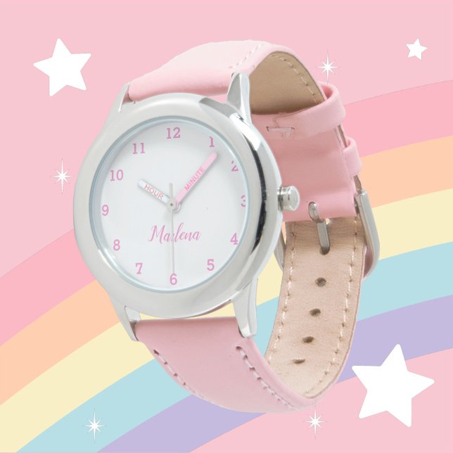 Mädchen Niedlich Modernes Rosa Stilvolle Individue Armbanduhr (Von Creator hochgeladen)