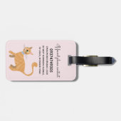 Mädchen Niedlich Orange Ginger Tabby Katze Name Ki Gepäckanhänger (Rückseite horizontal)