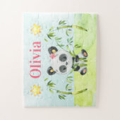 Mädchen Niedlich Panda Bär Personalisiert Kinder Puzzle (Vertikal)