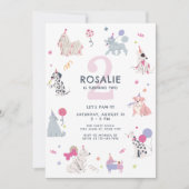 Mädchen Niedlich Pastel Hund Let's Pawty Birthday Einladung (Vorderseite)