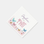 Mädchen Niedlich Pink Aquarell Schmetterling Kinde Serviette (Ecke)