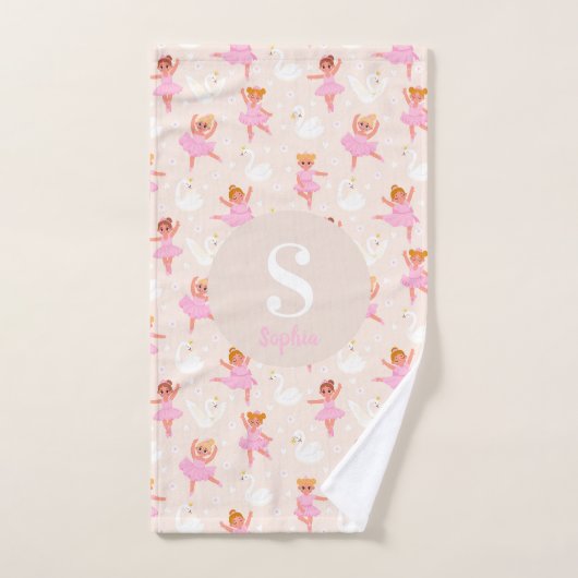 Mädchen Niedlich Pink Ballett Tänzer Swan Kinder Badhandtuch Set (Handtuch)