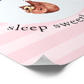 Mädchen Niedlich Pink Ballon Sloth Tier und Name K Poster (Ecke)