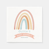 Mädchen Niedlich Pink Boho Rainbow Baby Sprinkle Serviette (Vorderseite)