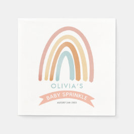 Mädchen Niedlich Pink Boho Rainbow Baby Sprinkle Serviette