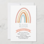 Mädchen Niedlich Pink Boho Rainbow Erster Geburtst Einladung (Vorderseite)