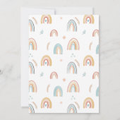 Mädchen Niedlich Pink Boho Rainbow Erster Geburtst Einladung (Rückseite)