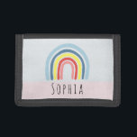 Mädchen Niedlich Pink Boho Rainbow Kinder Tri-fold Geldbeutel<br><div class="desc">Dieses niedliche boho Girls Design verfügt über einen Regenbogen-Cartoon mit rosa Hintergrund und kann mit Ihrem Mädchennamen personalisiert werden. Ideal für einen Regenbogenliebhaber,  die erste Brieftasche eines Kindes,  das perfekte Geburtstagsgeschenk.</div>