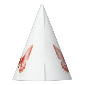 Mädchen Niedlich Pink Butterfly 1. Geburtstag Partyhütchen (Rückseite)