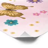 Mädchen Niedlich Pink Butterfly Babydusche Begrüßu Poster (Ecke)