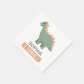 Mädchen Niedlich Pink Dinosaurier Kinder Dino Gebu Serviette (Ecke)