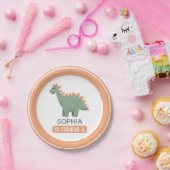 Mädchen Niedlich Pink Dinosaurier Kindergeburtstag Pappteller (Party)