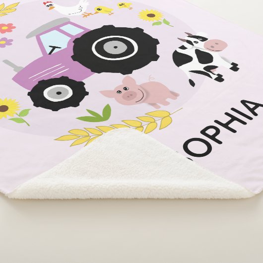 Mädchen Niedlich Pink Farm Animateure & Name Kinde Sherpadecke (3/4)