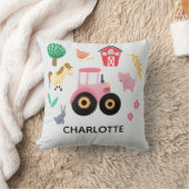 Mädchen Niedlich Pink Farm Tiertrainer Kinder Kind Kissen (Decke)