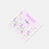 Mädchen Niedlich Pink Lila Butterfly Kindergeburts Serviette (Ecke)