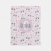 Mädchen Niedlich Pink Paramedic Ambulance Muster K Fleecedecke (Vorderseite)