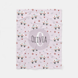 Mädchen Niedlich Pink Paramedic Ambulance Muster K Fleecedecke