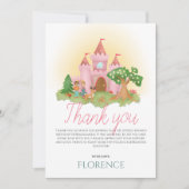 Mädchen Niedlich Pink Princess Kindergeburtstag Dankeskarte (Vorderseite)