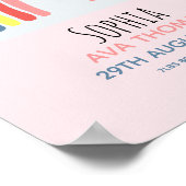 Mädchen Niedlich Pink Rainbow Birth Stats Baby Kin Poster (Ecke)