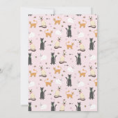 Mädchen Niedlich Pink Tabby Katze Cartoon Kinderdu Einladung (Rückseite)