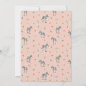 Mädchen Niedlich Pink Zebra Safari Jungle Baby Dus Einladung (Rückseite)