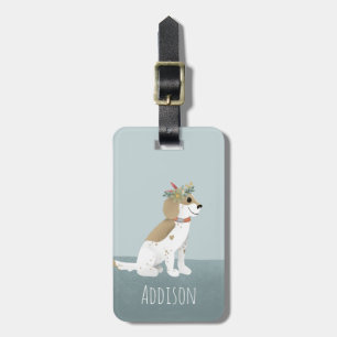 Mädchen Niedlich Puppy Cartoon Blume Kinder Gepäckanhänger