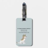 Mädchen Niedlich Puppy Cartoon Blume Kinder Gepäckanhänger (Rückseite vertikal)