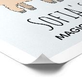 Mädchen Niedlich Rainbow Llama Cartoon & Name Kind Poster (Ecke)