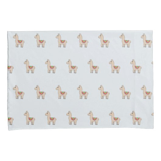 Mädchen Niedlich Rainbow Llama Cartoon und Name Ki Kissenbezug (Vorderseite-Rechts)