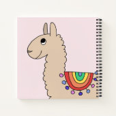 Mädchen Niedlich Rainbow Lllama und Name Kinder Notizblock (Rückseite)
