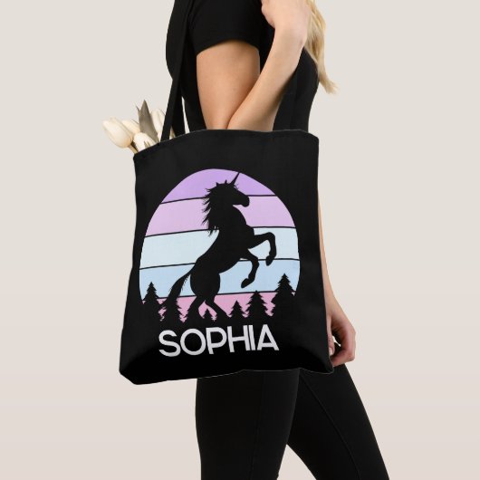 Mädchen Niedlich Rainbow Pastel Sunset Kids Tote B Tasche (Von Nahem)