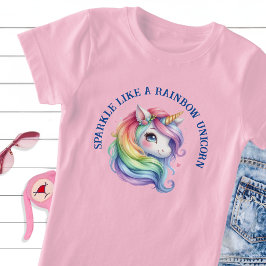 Mädchen Niedlich Rainbow Unicorn Custom Slogan T - T-Shirt