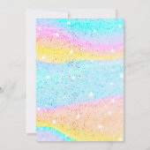 Mädchen Niedlich Rainbow Unicorn Kinder 5th Birthd Einladung (Rückseite)