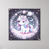 Mädchen Niedlich Rainbow Unicorn Leinwanddruck (Vorderseite)