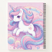 Mädchen Niedlich Rainbow Unicorn Notizblock (Rückseite)