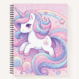 Mädchen Niedlich Rainbow Unicorn Notizblock