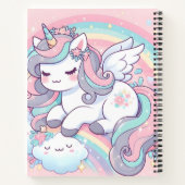 Mädchen Niedlich Rainbow Unicorn Notizblock (Rückseite)