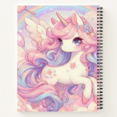 Mädchen Niedlich Rainbow Unicorn Notizblock (Rückseite)